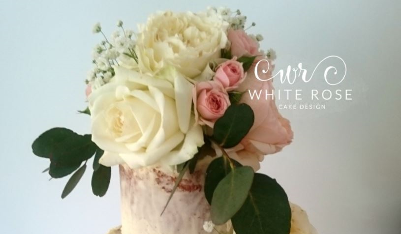 White Rose Cake Design